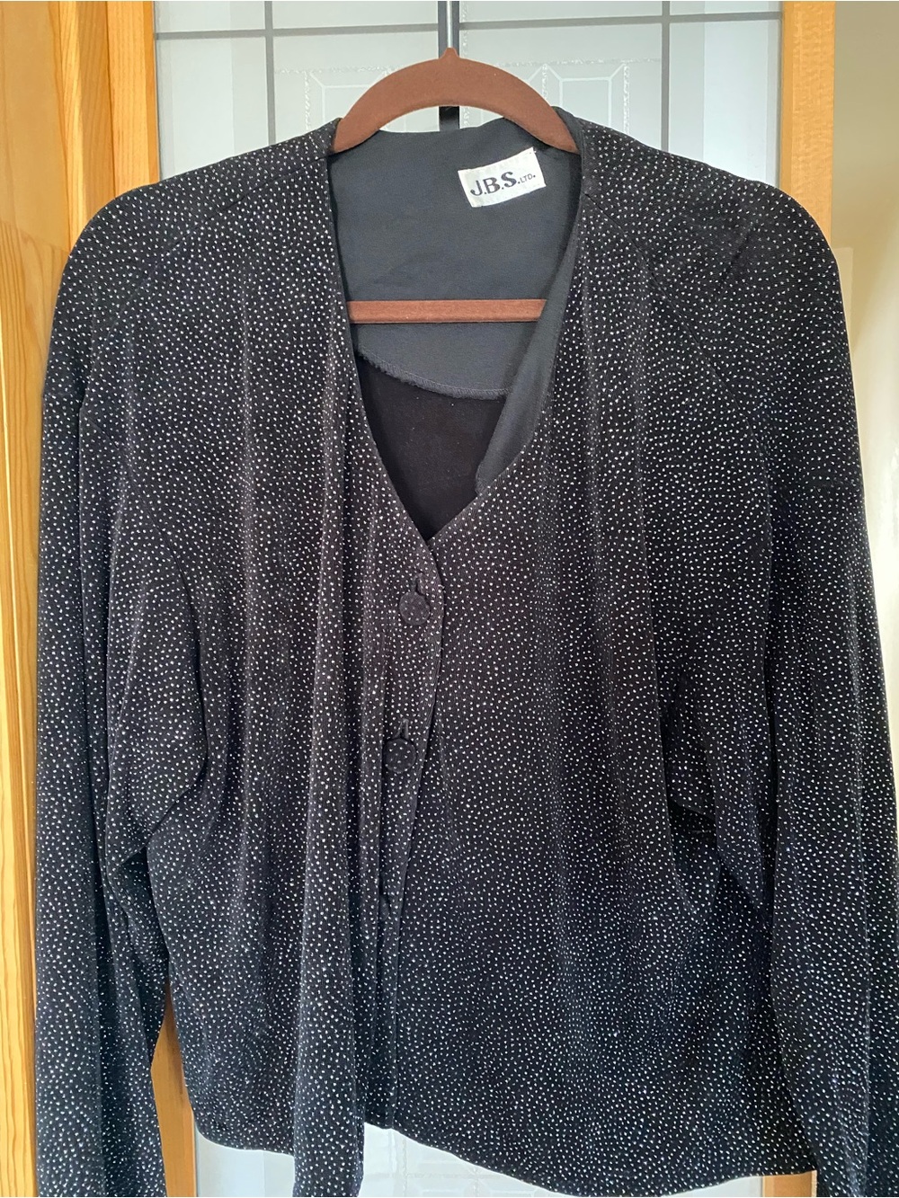 J.B.S. Black Sparkle Button-Front Jacket